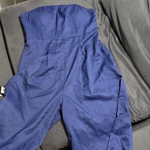 Petal & Pup Royal Blue Strapless Jumpsuit